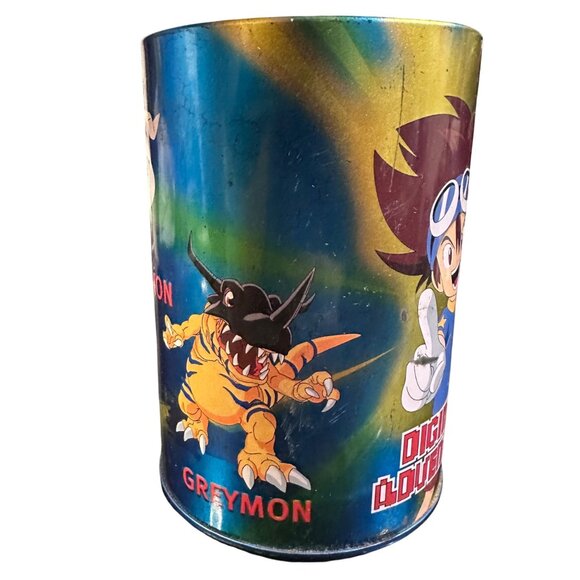Vintage 1999 Digimon Adventure Collectible Tin RARE Greymon Koromon Bbulmon Garu - Picture 10 of 11
